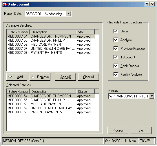 Daily Journal Selector