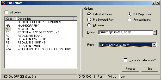 Letter Print Selections