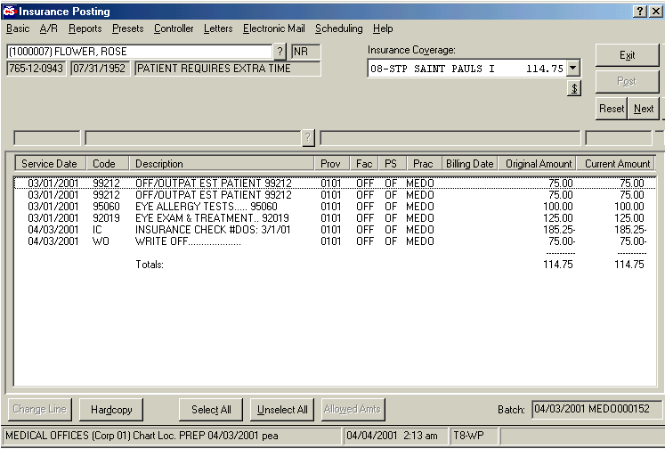 Insurance Posting