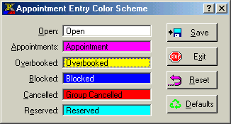 Appointment Colors Scheme