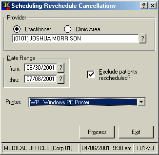 Reschedule Cancellations Selector